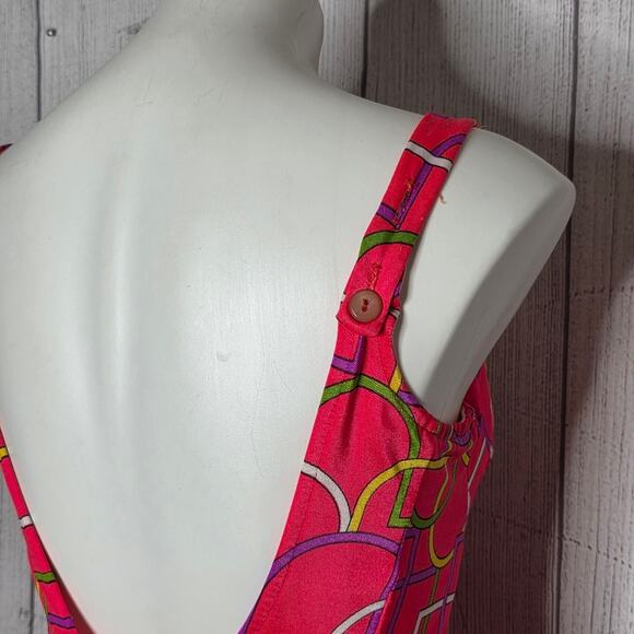 VTG 60s 70s Par➡️Form Originals Groovy Neon Geometric One Piece Swimsuit - Picture 5 of 9